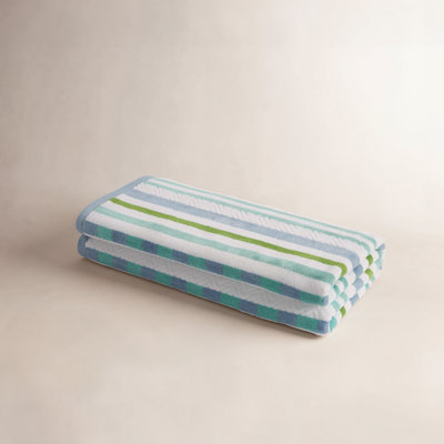 Gilus 100% Cotton Stripe Textured Beach Towel