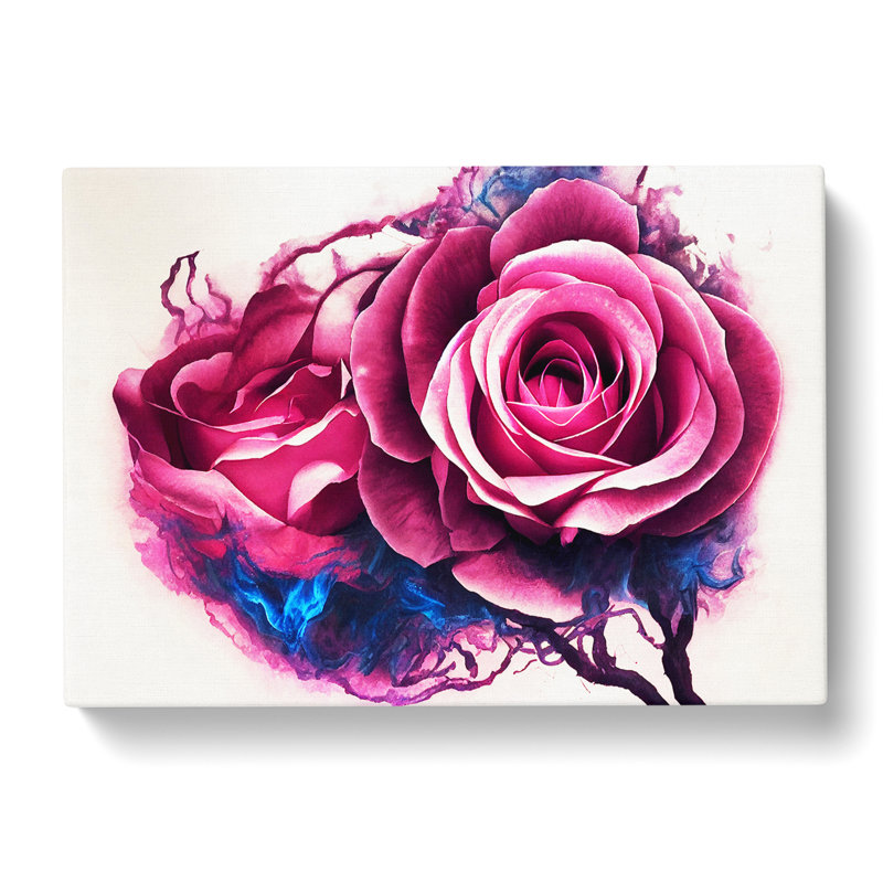 Masterful Rose Flowers Abstract - Wrapped Canvas, 50cm H x 76cm W x 3cm D