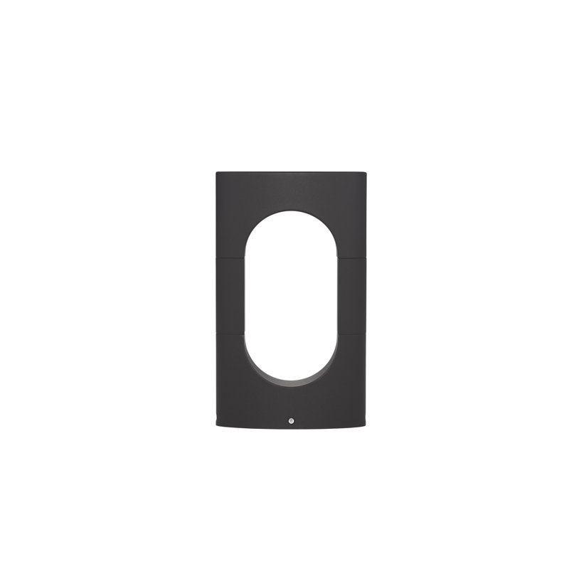 Black Integrated LED Metal Bollard Light, 30cm H x 17.8cm W x 6.9cm D