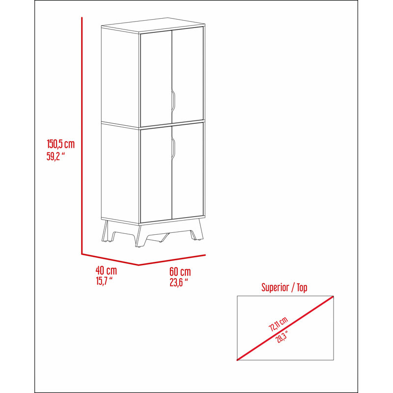 Brinnon Rectangle Kitchen Pantry Light Oak