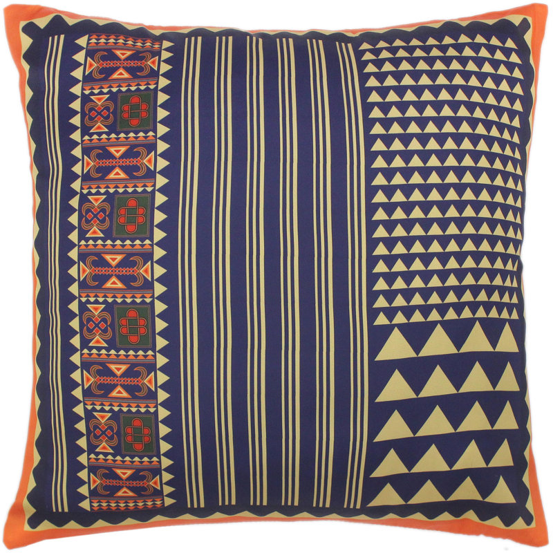 Vibrant Ethnic Pattern Silk Throw Pillow