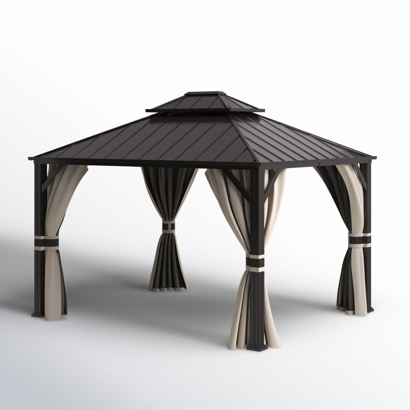 Briggs 12 Ft. W x 10 Ft. D Aluminum Patio Gazebo, Beige