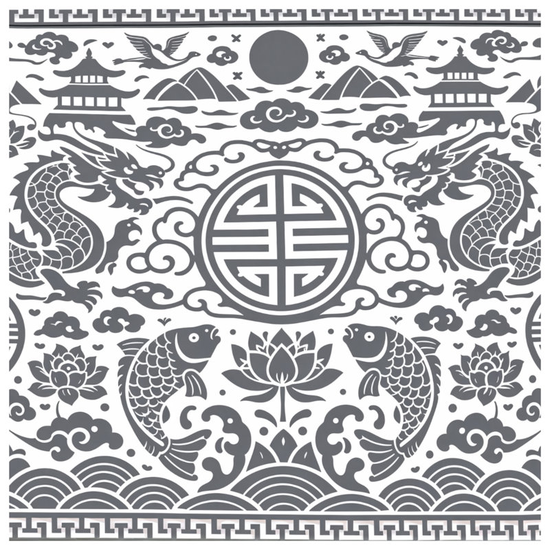 Coussins décoratifs Asian Dragon, 14 X 14 pouces