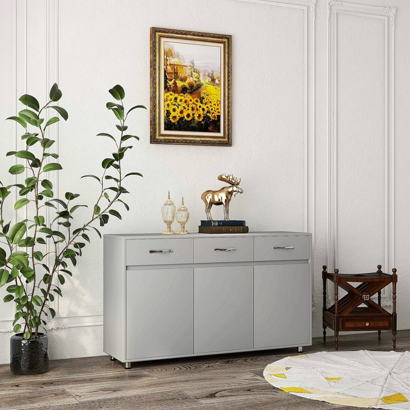Three Doors Side Table-Grey