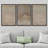 Geometric Line Grunge Geometric Minimalist Brown Abstract Frame Art 3 Piece Set - No Texture Graphic Canvas Print-84975209-84975211