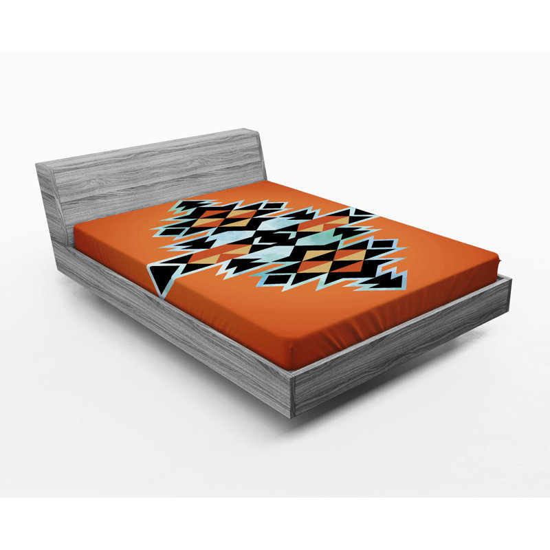 Microfiber Geometric Fitted Sheet, Full Fitted Sheet