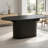 Extendable Dining Table With Striped Legs, Black