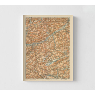 Europe Zill Ertaler Alpen Region Austria Italy, Austria Wall Decor, Italian Poster Gift Idea, Map Of Italy Poster Print, Library Art