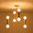 8 - Light Modern Mid-Century Tiered Sputnik Linear Semi Flush Mount