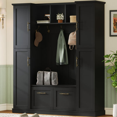 Hall Tree 60'' Wide With Bench And Shoe Storage