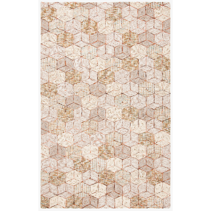 Soho Hand Tufted Wool And Cotton With Latex Geometric Rug, Rectangle 8' x 10'