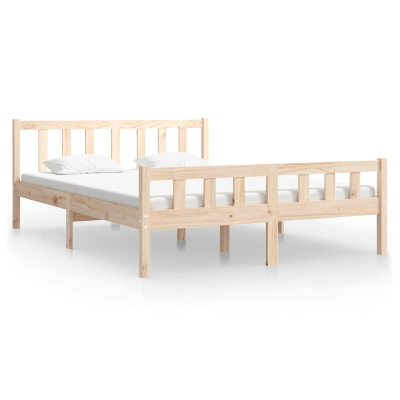 Bed Frame Solid Wood, Small Double (4'), Natural