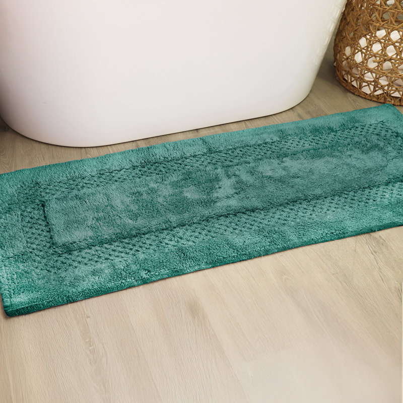 Tapis pour salle de bain Antigona, l 21 po x L 54 po, Vert bouteille