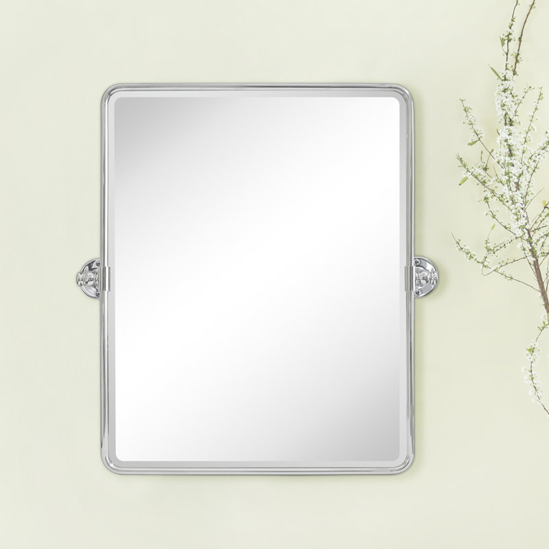 Miroir mural de salle de bain Woodvale, Chrome, 30" x 24"