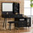 Philip Retractable Makeup Vanity with LED Mirror, Cabinet, Charging Ports & Stool-115330407