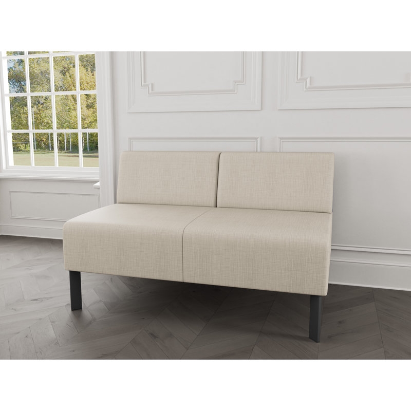 Causeuse sans accoudoirs Luxe Lounge, Plot Line neutre, Acier gris anthracite