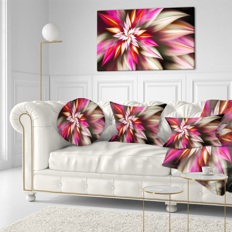  Coussin lombaire abstrait fleur exotique, Rouge