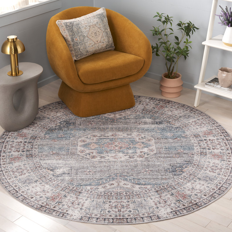 Tapis sud-ouest lavable à la machine Maritess, Rond 6 pi
