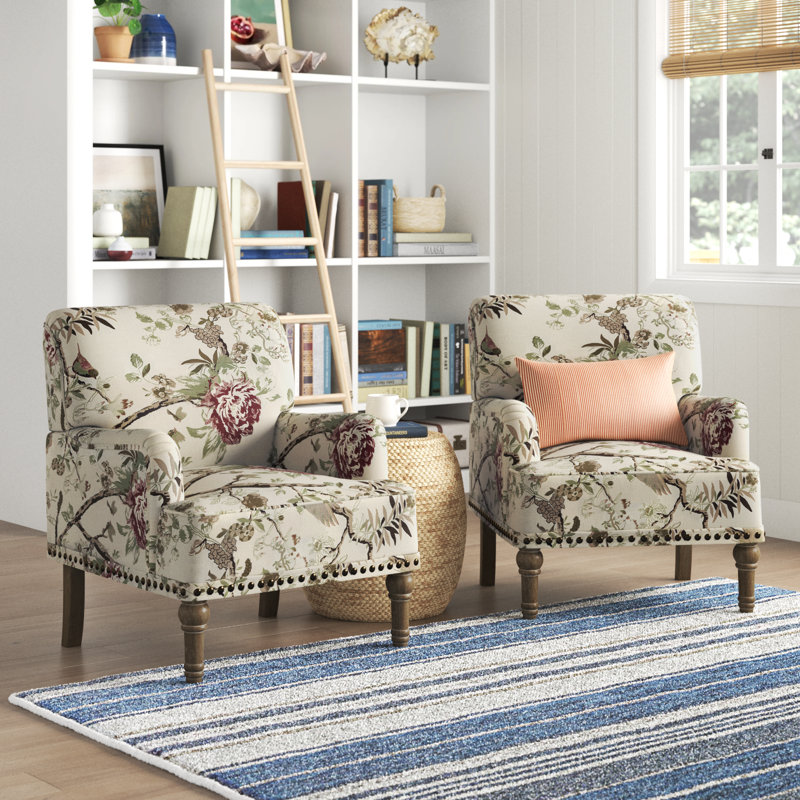 Appel 28.7" Wide Armchair, Floral Polyester Blend