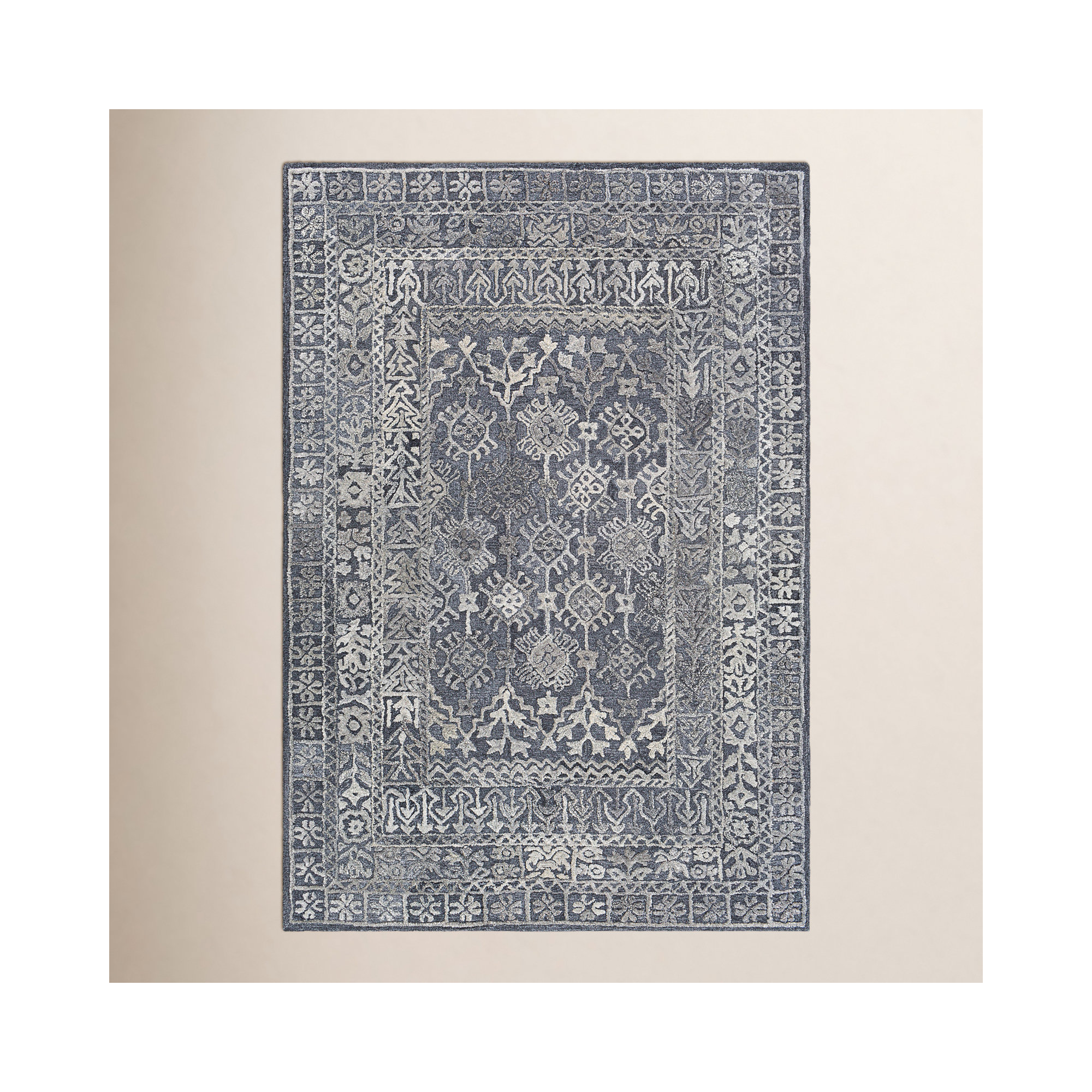 Norristown Gray Indoor/Outdoor Rug, Rectangle 2' x 3'