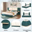 Lit plateforme tapissier avec tablettes-902076625-902076626