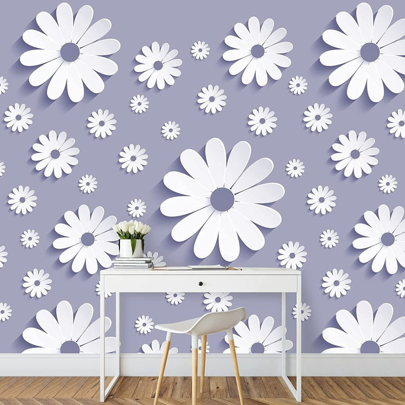 Murale fleur de marguerite, L 66 po x l 96 po