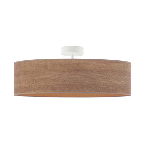 Bislim Fabric Semi Flush Mount, Grey, Light Brown