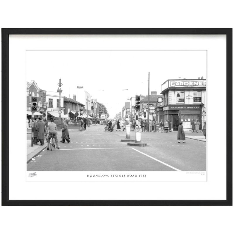 Hounslow, Staines Road 1955 by Francis Frith - Single Picture Frame Print, 28cm H x 36cm W x 2.3cm D