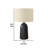 Dios Table Lamp, Textured Black Ceramic Body, Fabric Shade, 27 Inch-116809186