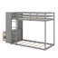 Lit superposé simple avec 4 tiroirs de rangement, tringle, bande lumineuse, tablettes intégrées et panneaux perforés doubles-902967923