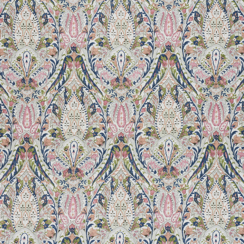 Layla Paisley Fabric, Green/Pink