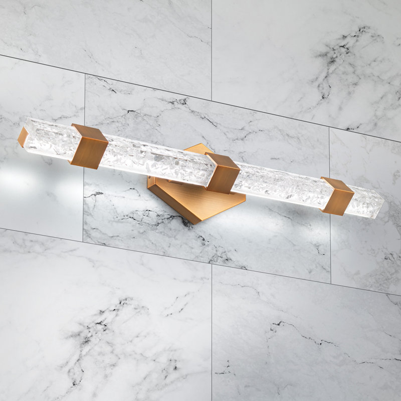 Regal 1-Light Dimmable LED Vanity Light, Aged Brass