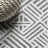 Raphael High-Low Pile Art Deco Geometric White/Black Indoor/Outdoor Rug-284771849
