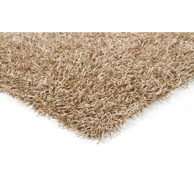 Callum Authentic Hand-Woven Handmade Tan Modern Shag Polyester Area Rug