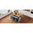 54Inch Large Kitchen Island With Rubber Wood Drop Leaf, Embossed Texture Rolling Kitchen Cart On 4 Wheels With 4 Doors And 3 Drawers, Kitchen Island With Storage For Kitchen, Dining Room,Grey Blue-1566593657