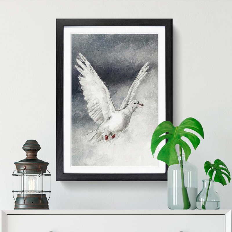 Flying Dove - Framed Print, Black Framed, 48cm H x 36cm W x 2cm D