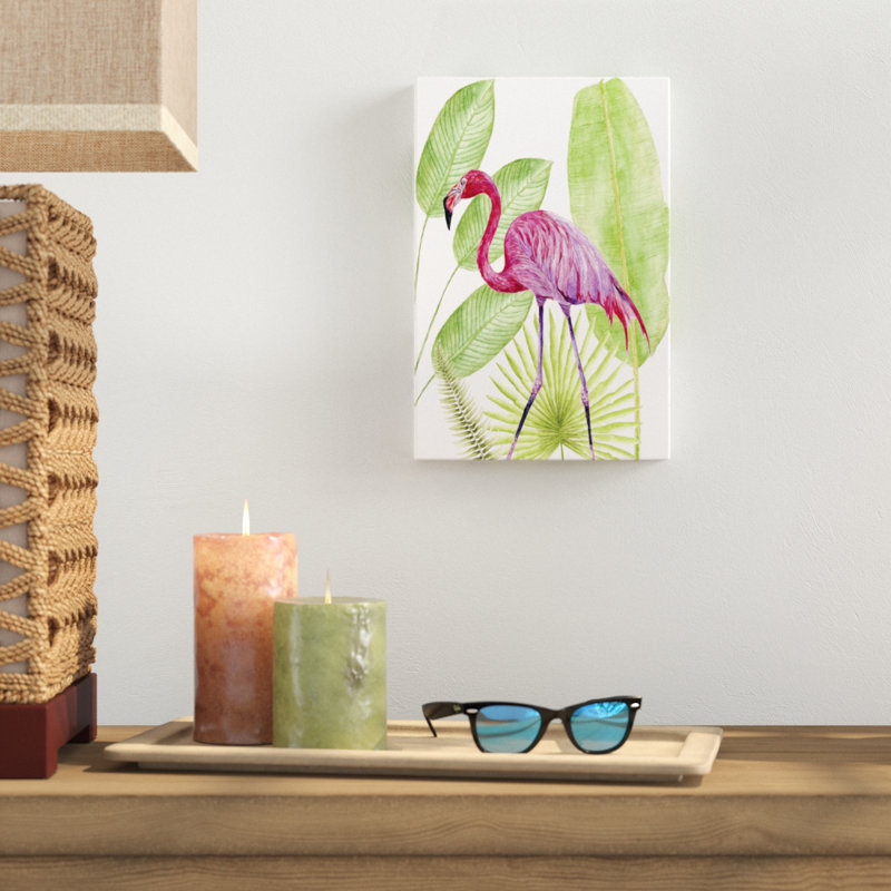 Tropical Flamingo I by Melissa Wang - Wrapped Canvas Painting, 30cm H x 20cm W, Wrapped Canvas