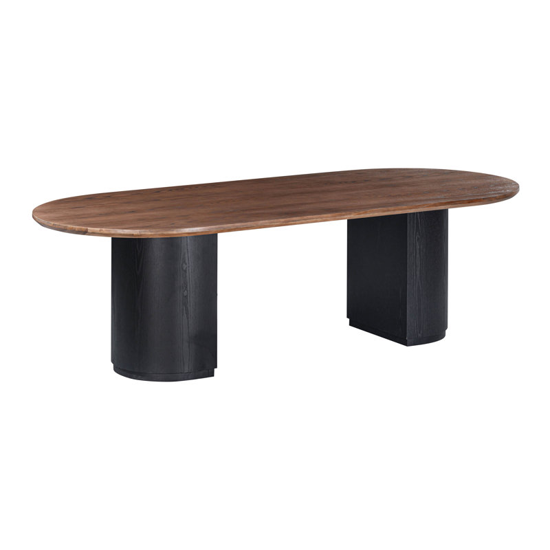 Loya Wood Dining Table, Dark Brown/Black