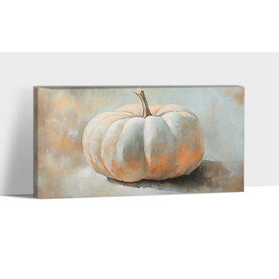 Art mural d'automne - citrouille, décoration murale, automne rustique, art mural sur toile de l'Action de grâce pour le salon, peinture de campagne, impressions sur toile tendue, cadre en pin, 12 po x 24 po