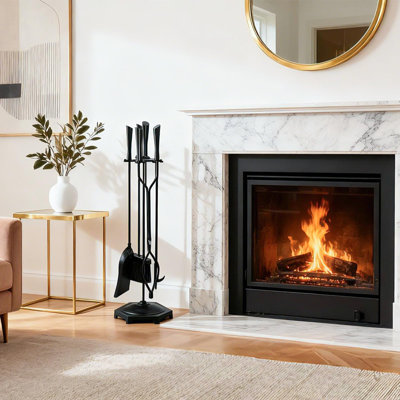 5-Piece Fireplace Tools Set with Stand