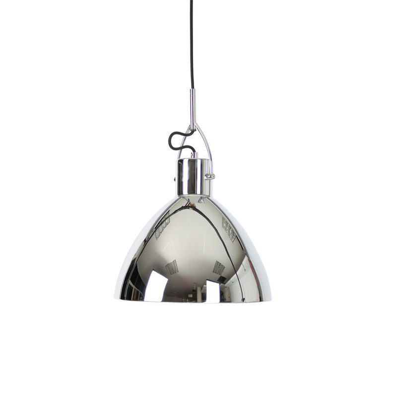 Luminaire suspendu en forme de dôme à 1 lumière Krauss, H 10,4 po x l 11,8 po x P 11,8 po, Chrome