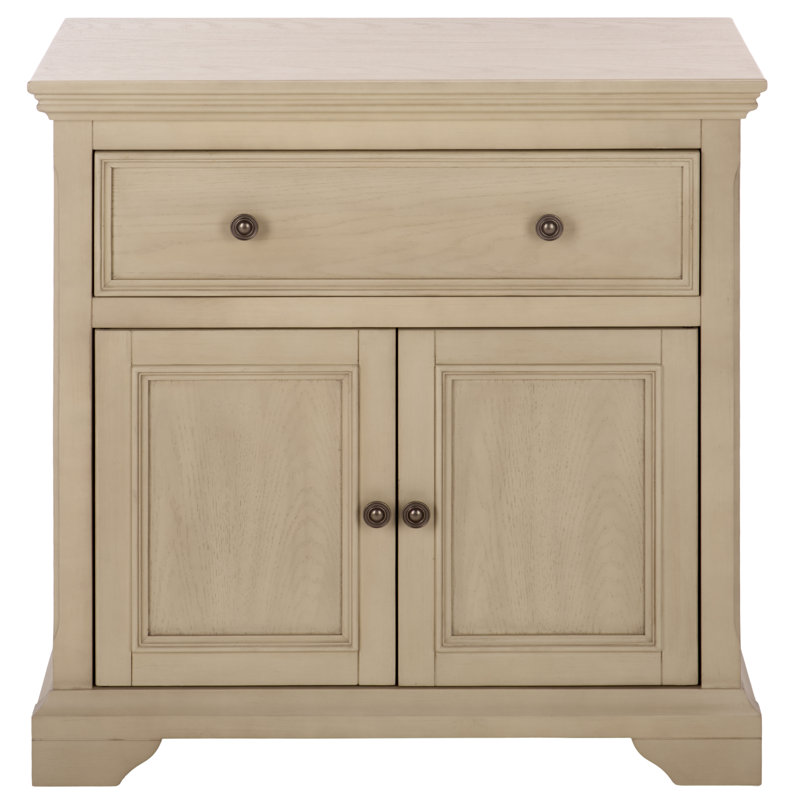 Commode 2 tiroirs 1 porte Reid, Crème