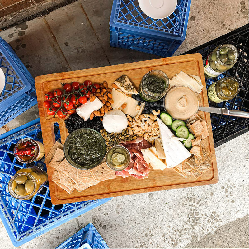 Organic Bamboo Cutting Board for Kitchen, 32 W cm x 47 L cm