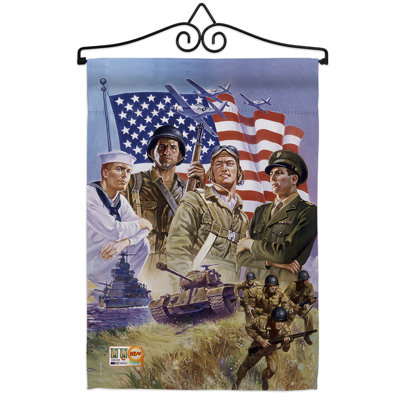 Double Sided 18.5'' H x 13'' W Polyester Independence Day Flag Set