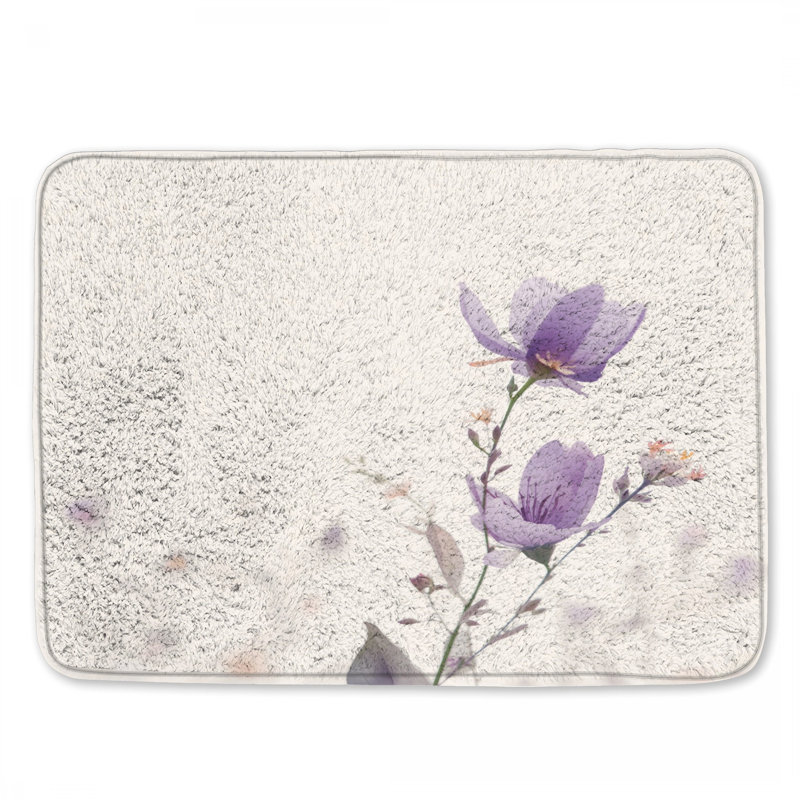 Tapis de bain mauve Wildflowers, L 24 po x L 17 po
