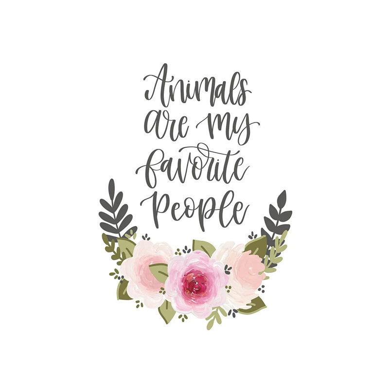 Animals Are My Favorite People Florals by Katie Bryant - Wrapped Canvas Gallery-Wrapped Canvas Giclée