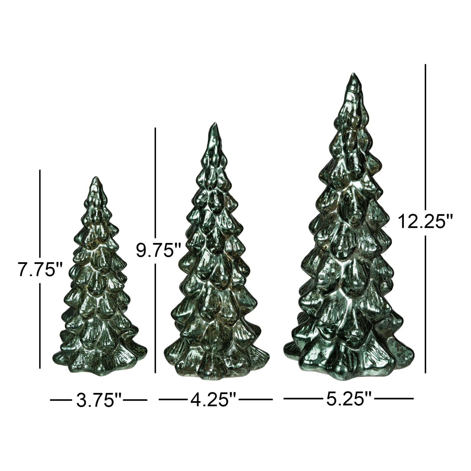 Mercury Glass LED Tree Set