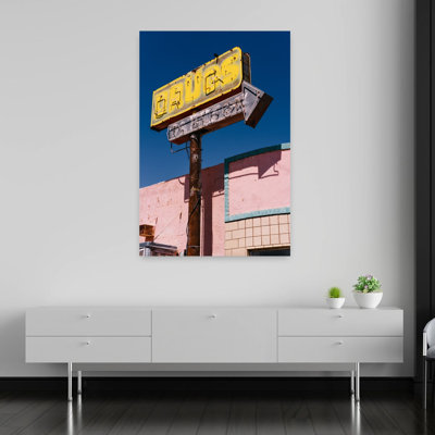 New Mexico Drugs II Retro Vintage Abstract Architecture City Wall Art Print 1 Piece Wrapped Canvas Wall Art
