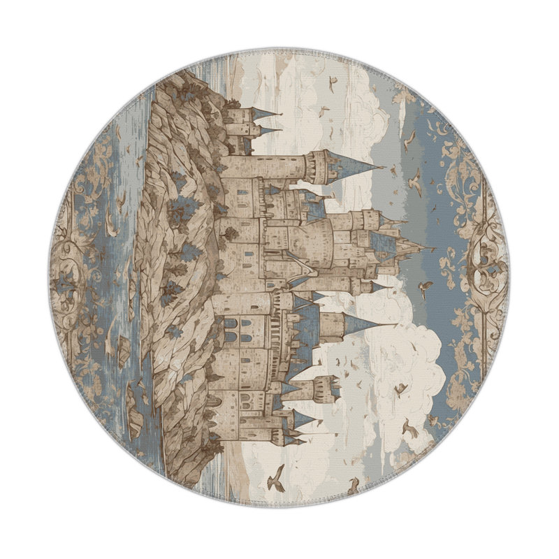Noble Ascent Indoor And Outdoor Area Rug, Round 5'