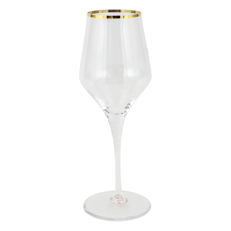 Contessa 9oz. Handmade White Wine Glass, Gold